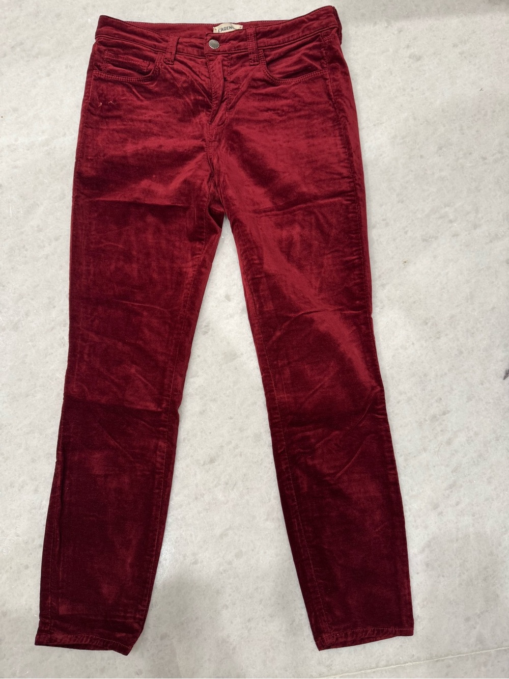 L'AGENCE Burgundy Skinny Corduroy Jeans